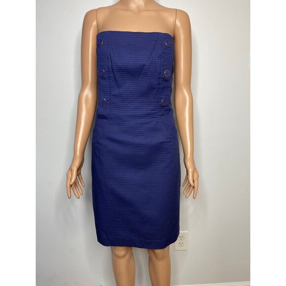Lilly Pulitzer Vanna strapless Navy Nautical Mini Dress size 10 NWT - Picture 2 of 10